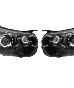 2015-2026 Ford Transit 150 250 350 QUAD Switchback LED Halo Projector Black Retrofit Bi-LED Custom Headlights