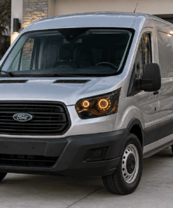 2015-2026 Ford Transit 150 250 350 QUAD Switchback LED Halo Projector Black Retrofit Bi-LED Custom Headlights