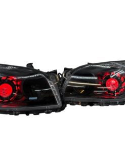 2009-2012 Toyota RAV4 RGB LED Halo Demon Eyes Black Projector Custom Retrofit LED Headlights
