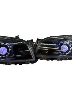 2009-2012 Toyota RAV4 RGB LED Halo Demon Eyes Black Projector Custom Retrofit LED Headlights