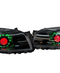2009-2012 Toyota RAV4 RGB LED Halo Demon Eyes Black Projector Custom Retrofit LED Headlights