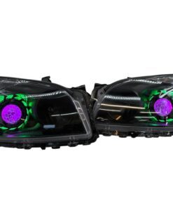 2009-2012 Toyota RAV4 RGB LED Halo Demon Eyes Black Projector Custom Retrofit LED Headlights